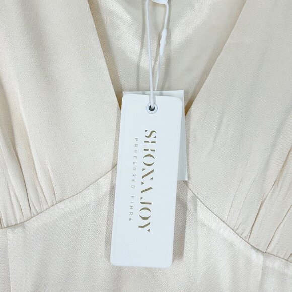 NWT Shona Joy La Lune Plunged Panelled Maxi Dress in Cream - Picture 10 of 13